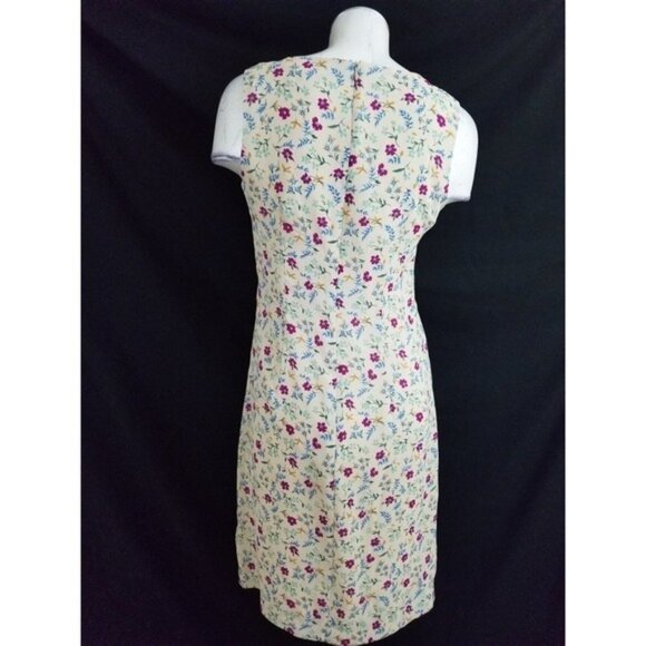 3/$25 Maggy London 4 Tan Floral Dress Sleeveless - Picture 5 of 6